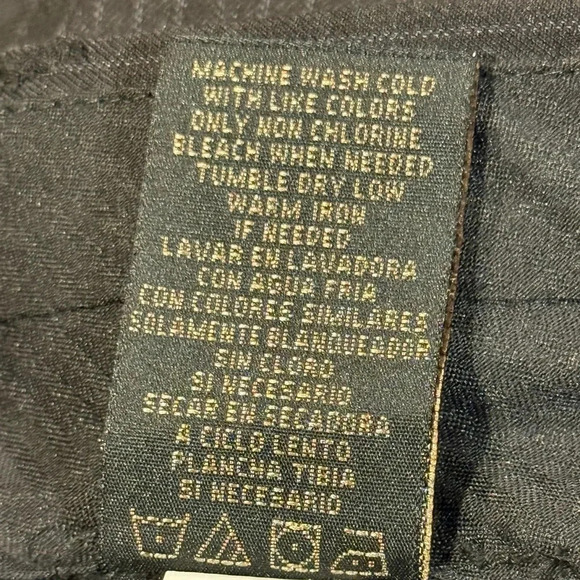 🍀2/$22 Axist 34x32 Pleated Front Pinstriped Cuffed Hem Black Dress Pants Mens - Picture 9 of 12